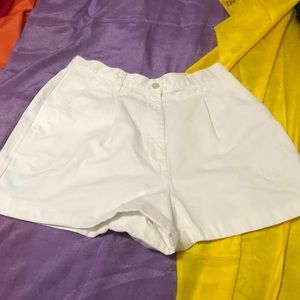 White denim shorts